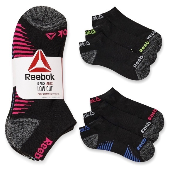 Reebok 6 Pack Ladies Low-Cut Socks Black 4… - Picture 1 of 7